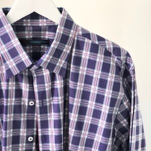Zachary Prell Men’s Purple Long Sleeve Plaid Shirt XL